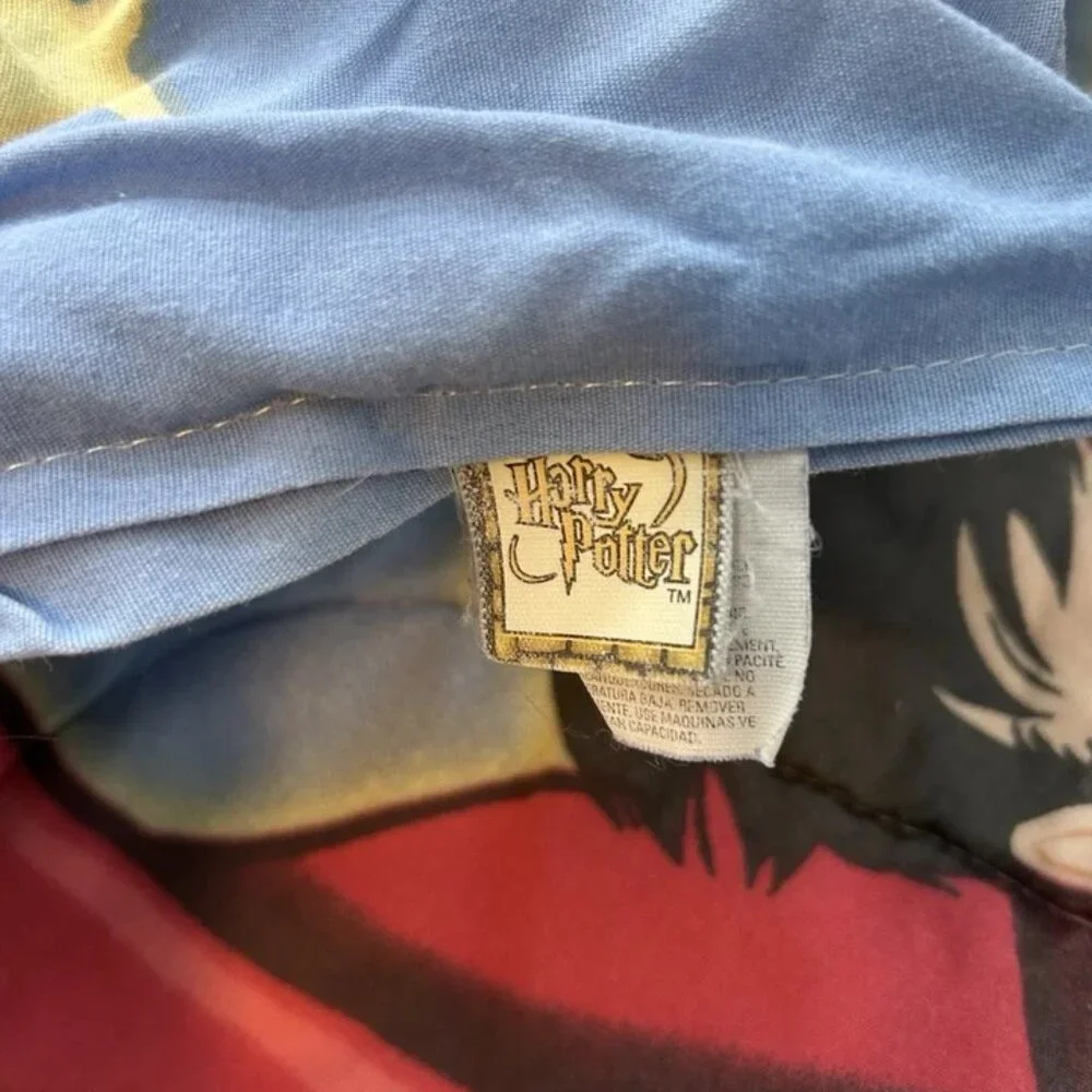 Vtg Harry Potter Quidditch Snitch Hedwig Double Sided Comforter & Pillow Case